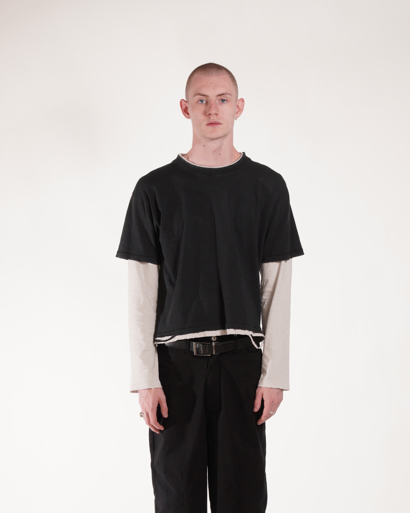 Black Double Hem Long Sleeve